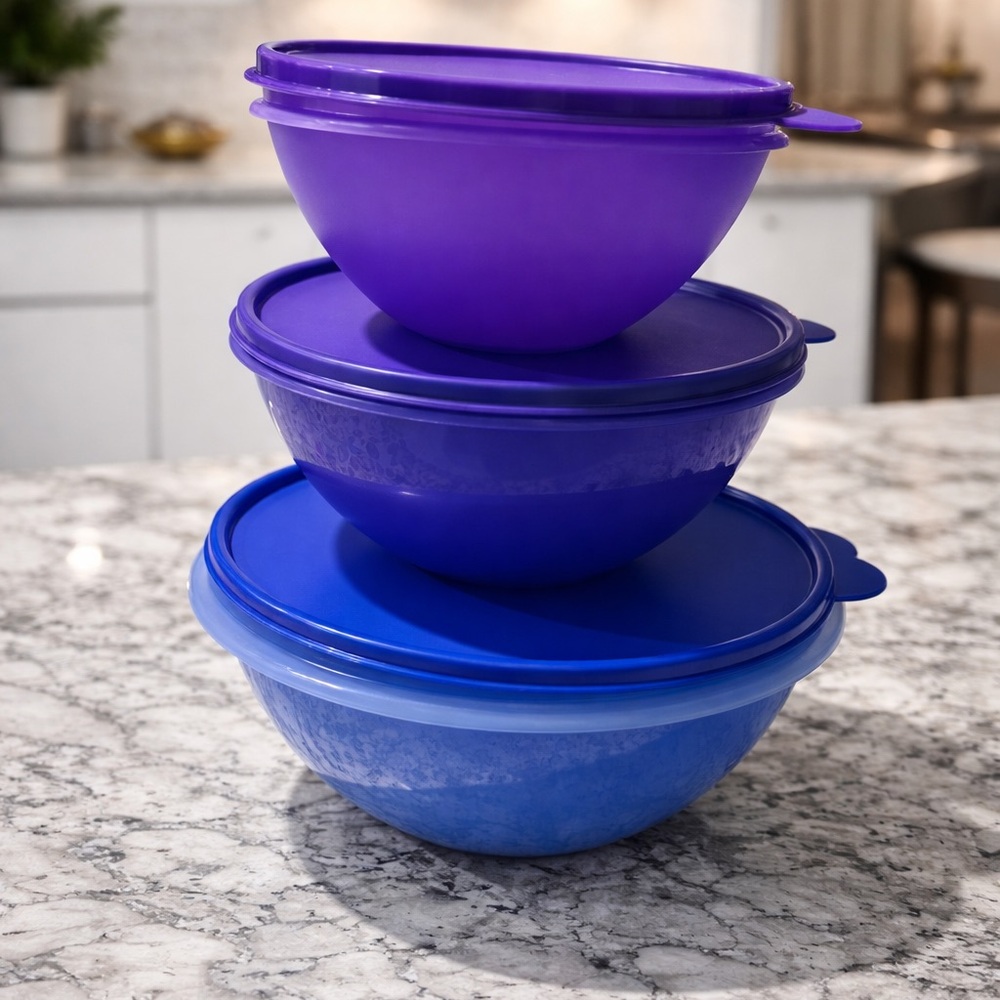 Purple and Blue Kitchen Storage Bowl Set